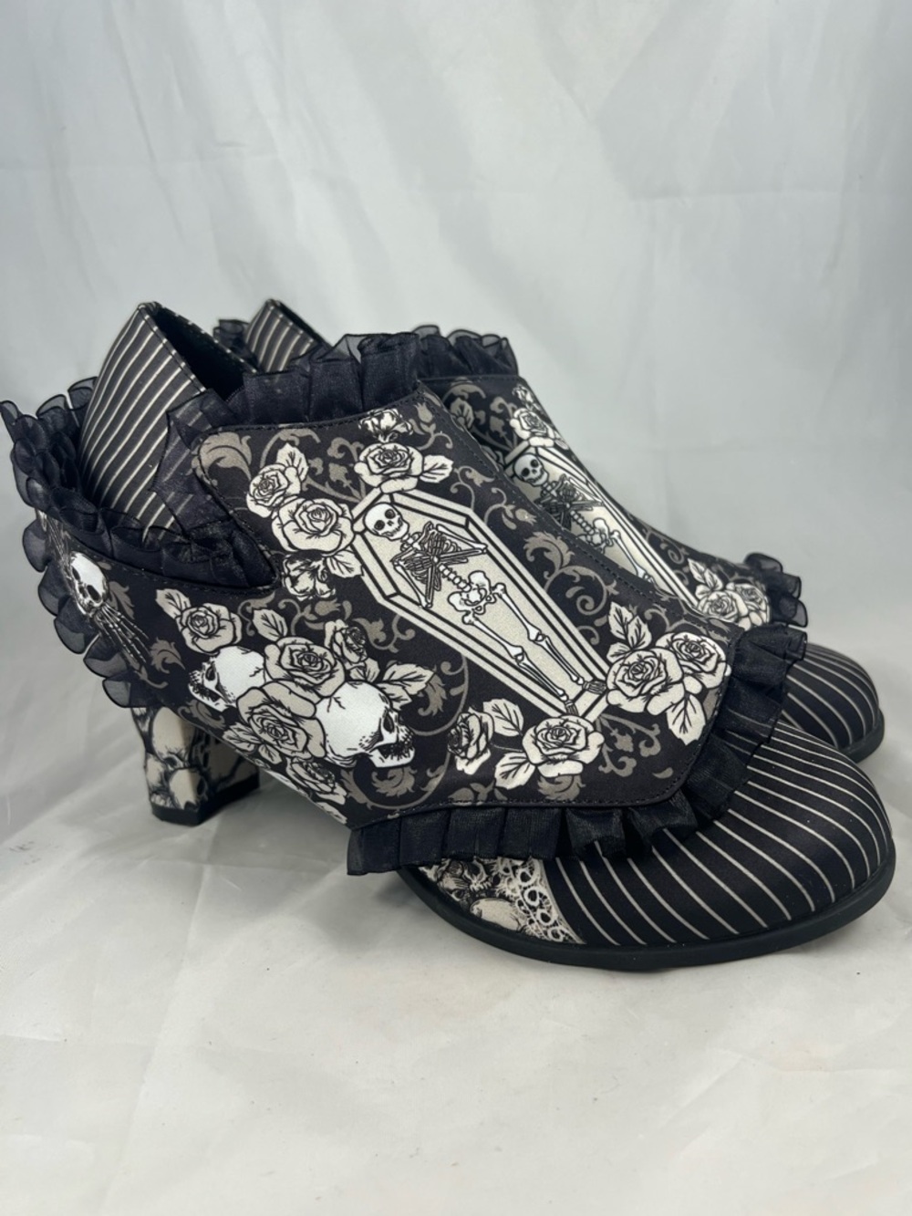 Hot Chocolate Design Victorian Sull Coffin Goth Dark Lolita Ruffle Heels Sz 10